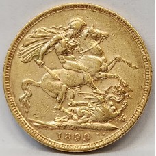AUSTRALIA 1899 . ONE 1 SOVEREIGN . MELBOURNE . GOLD